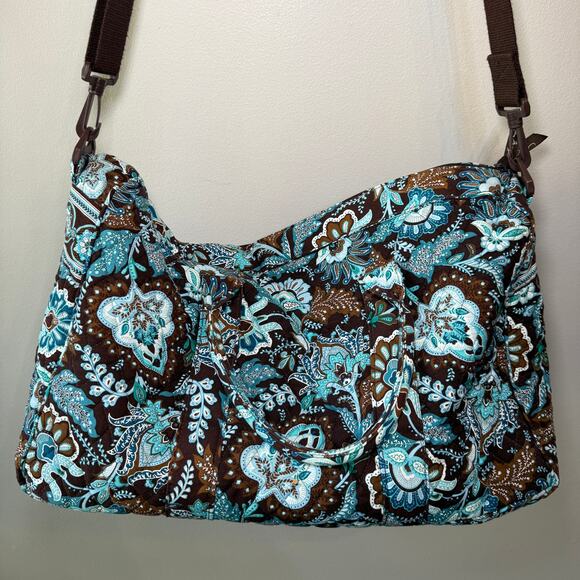 Vera Bradley Java Blue Floral Print Shoulder Weekender Duffel Bag - Picture 8 of 8